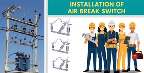 Installation of Air Break Switch on a Double Pole Structure